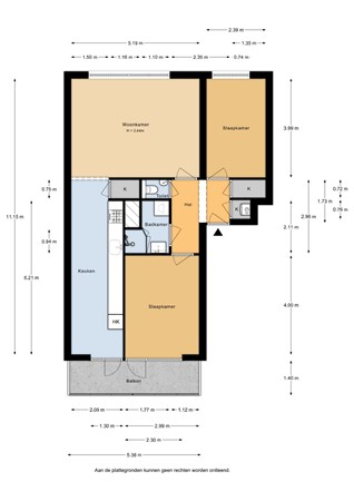 Floorplan - Chestertonlaan 52, 1102 XZ Amsterdam